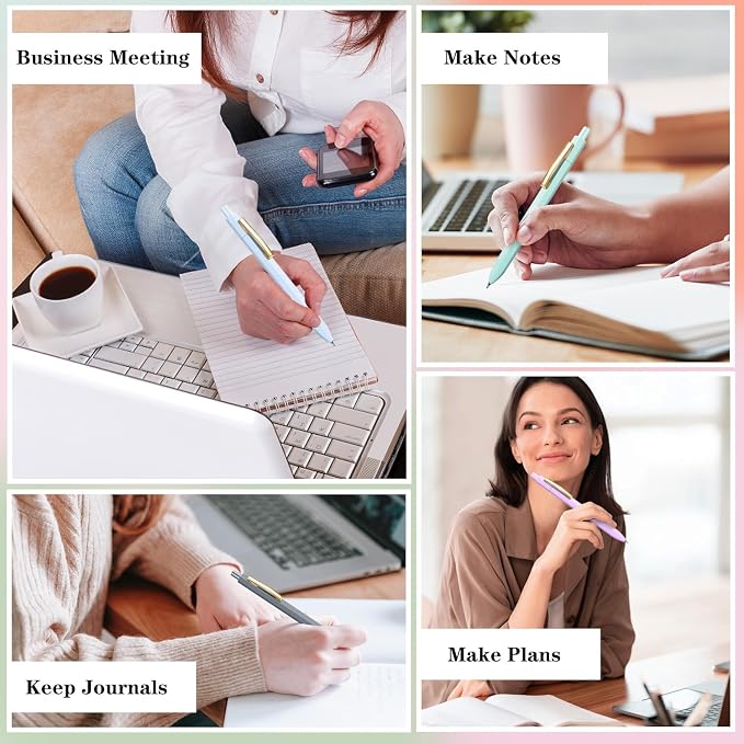 Piochoo Ballpoint Pens, 0.7mm Medium Point Pen Quick Dry, Smooth Writing Pen - Image 6
