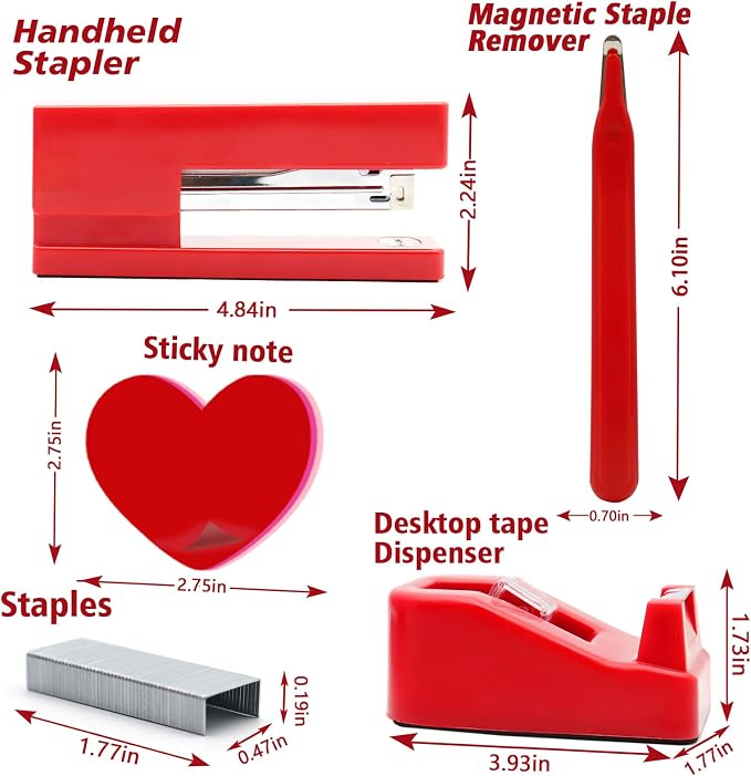 Red Stapler and Tape Dispenser Set - Image 2