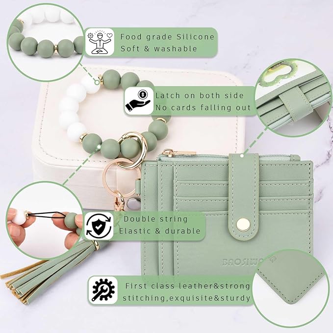 BAOSIWA Silicone Bracelet Keychain Wallet - Image 3