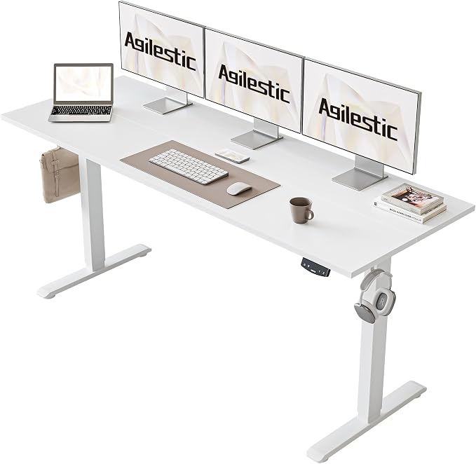 Agilestic Electric Standing Desk, Large 63 x 24 Inches Height Adjustable Desk by Agilestic