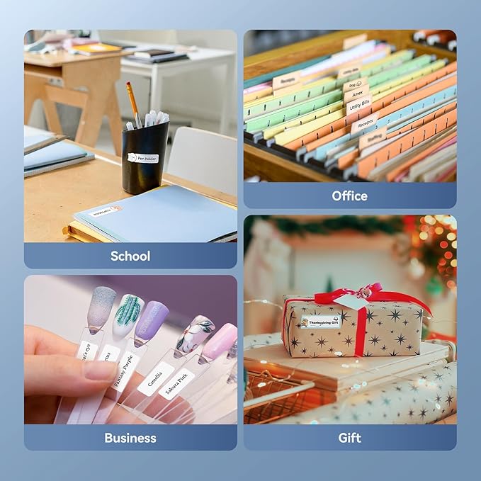 NIIMBOT Label Maker Machine D11 Label Printer Portable Wireless Connection Multiple Templates Available for Phone Easy to Use Office Home Organization USB Rechargeable-DeskLoop Office