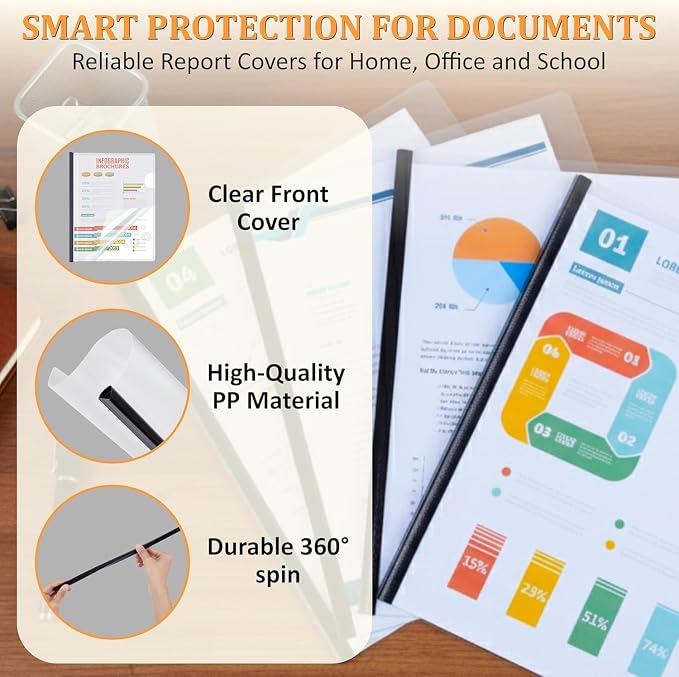 30 Pack Report Covers with Sliding Bar - Image 8