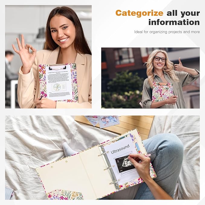 Ospelelf Mini 3 Ring Binder, 2 Inch, Cute Floral Binder - Image 4