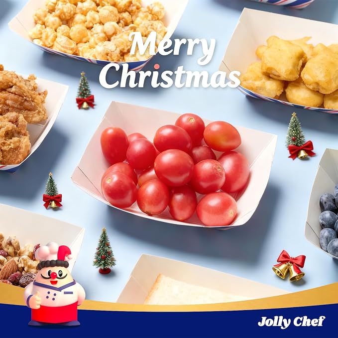 JOLLY CHEF 2lb Paper Food Trays, 250 Pack Paper Food Boats Disposable Serving - Image 5