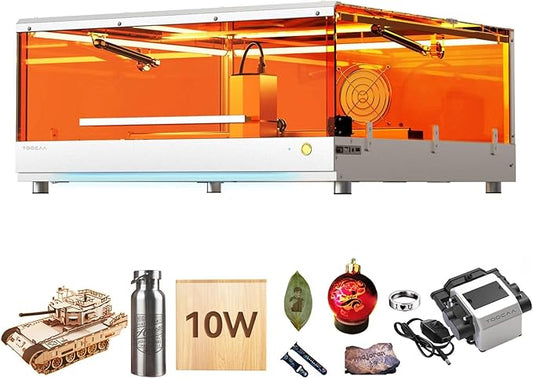 TOOCAA 10W Laser Engraver with Air Assist, Laser Cutter and Lazer Engraving Machines with Enclosure,Status Atmosphere Light,USB Safety Interlock for Tumblers Wood Metal Acrylic-DeskLoop Office
