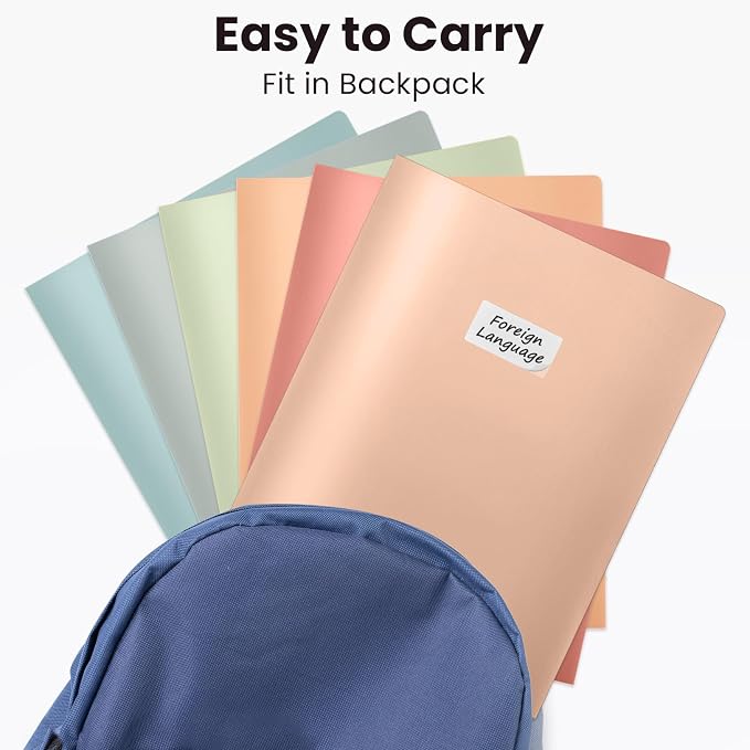 Sooez 6Pack Folders with Pockets, Pastels Colors, Heavy Duty Pocket Folder - Image 5