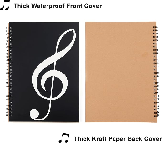 MoHern Blank Sheet Music Notebook, 160 Pages Composition Staff Paper Notebook 2 - Image 6