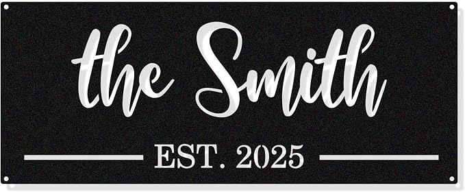 Custom Metal Name Sign, Personalized Last Name Metal Sign, Family Name Sign by HYTSIGN