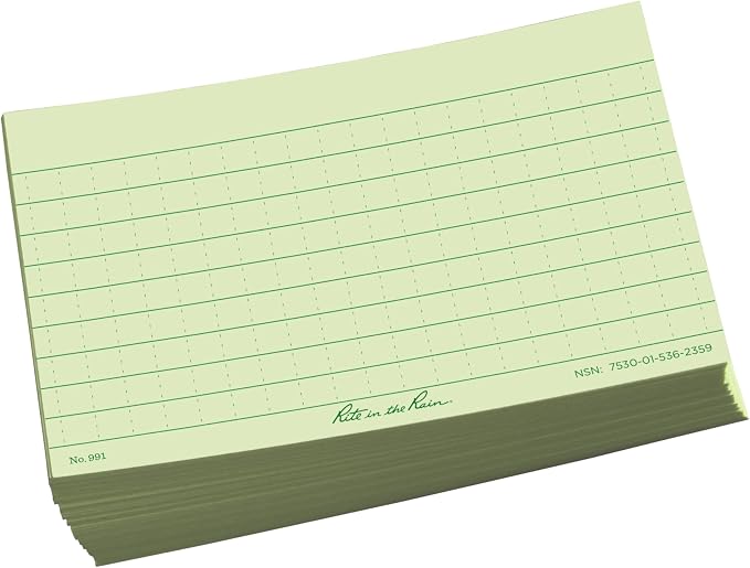 Rite in the Rain Weatherproof Index Cards, Universal Pattern by RiteintheRain