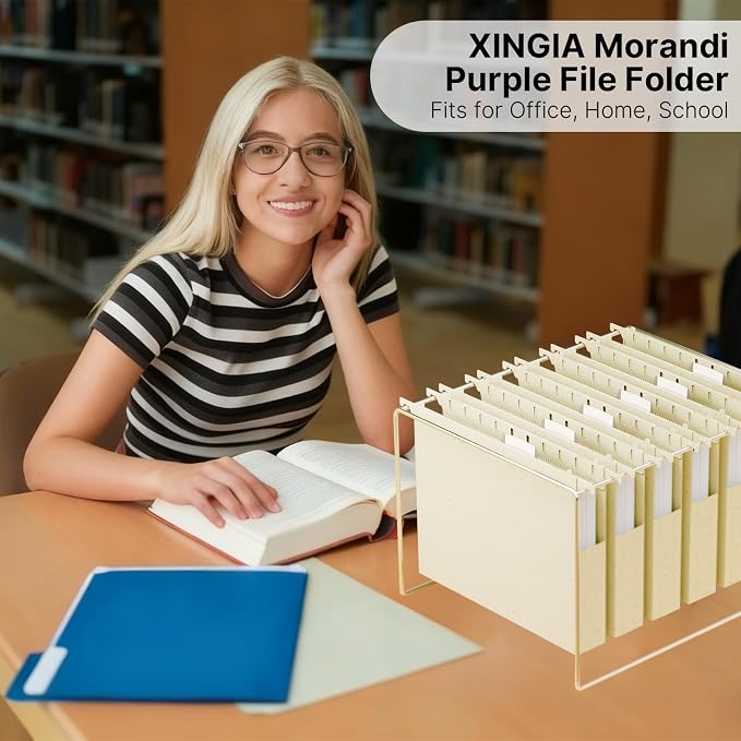 XINGIA Plastic Hanging File Folders, Heavy Duty 1'' Expansion, 12 Pack Letter - Image 7