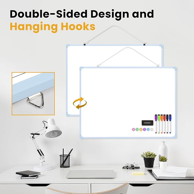 Dry Erase Board for Wall, 6 Magnets and 3 Mini Sticky Notes, Large White Board - Image 4