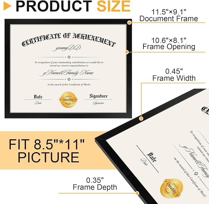 YixangDD 20 Pack Certificate Frames 8.5 x 11, College Diploma Frame - Image 3