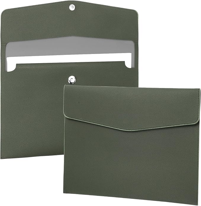 FYY File Folder, PU Leather A4 Document Holder File Organizer Filing Envelope by FYY