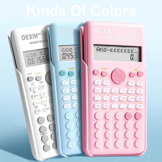 Scientific Calculators for Students, 240 Functions 2-Line Standard Scientific Calculator, Cute School Office Supplies，Math Calculator for School (Pink)-DeskLoop Office