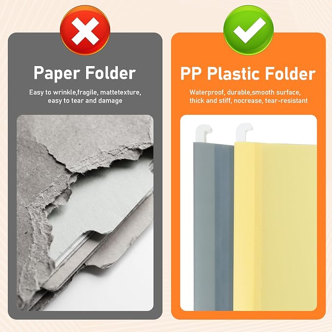 10 Pack Hanging File Folders, Letter Size | with1/5-Cut Tabs. Includes 10 - Image 2