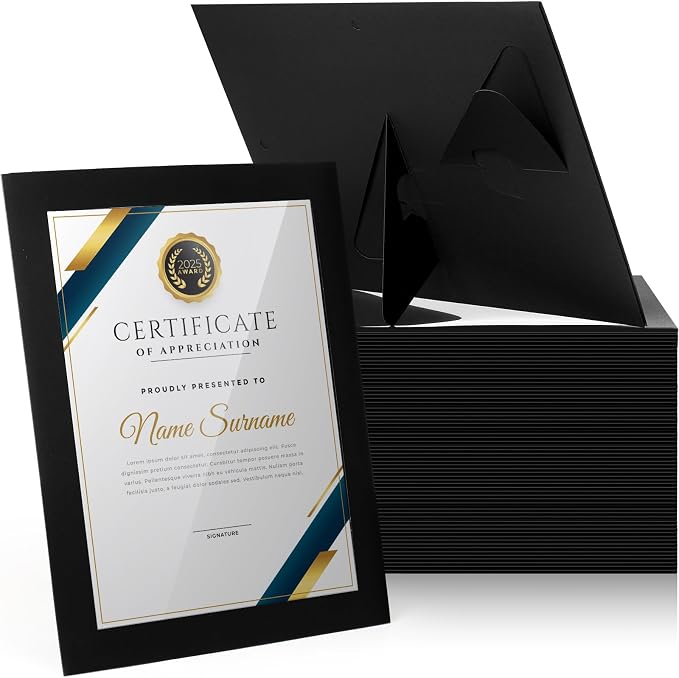 Tatuo 70 Pcs 8.5 x 11 Paper Picture Certificate Frames Horizontal Paper Award by Tatuo