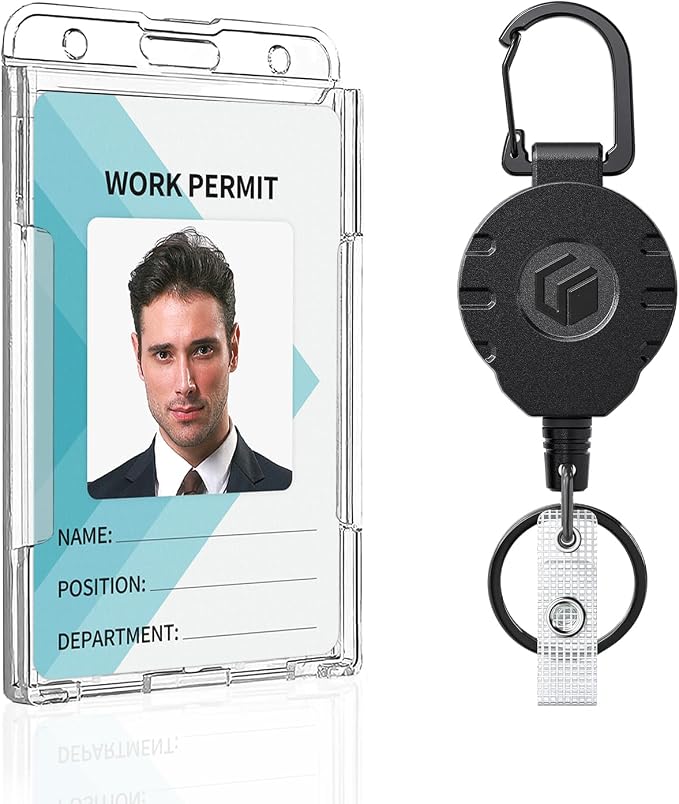 Uniclife 2-Card Thumb-Slot Badge Holder Vertical Clear Plastic Case - Image 8