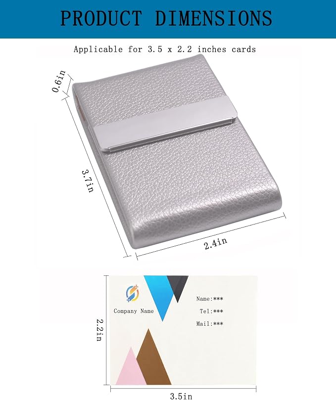 Business Card Holder with Ultra Slim Design, Business Card Case with Premium PU - Image 4