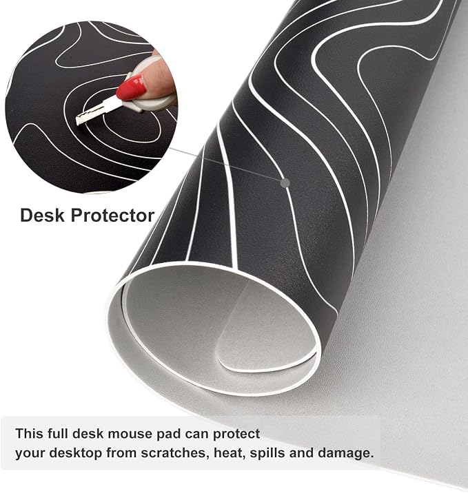 Colorful Star Large Mouse Pad, Waterproof Faux Leather Big Gaming Mousepad - Image 4