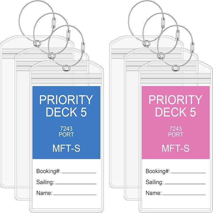 Clabby 6 Sets Cruise Clear Luggage Tags Holders Bag - Image 8