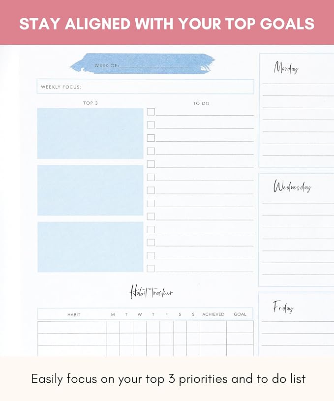 Lamare Weekly Planner Notepad – Premium Undated Weekly To Do List Notepad - Image 3