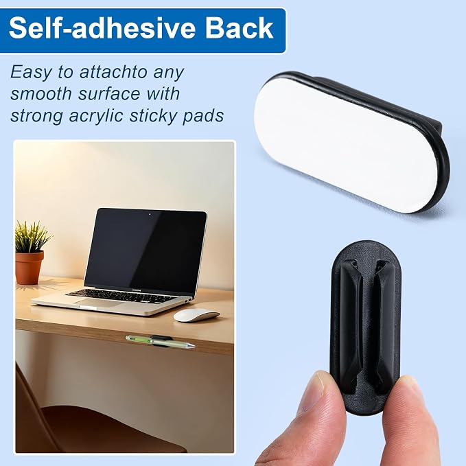Adhesive Pencil Holders for Desk, Silicone Flexible Pen Holder for Wall - Image 4