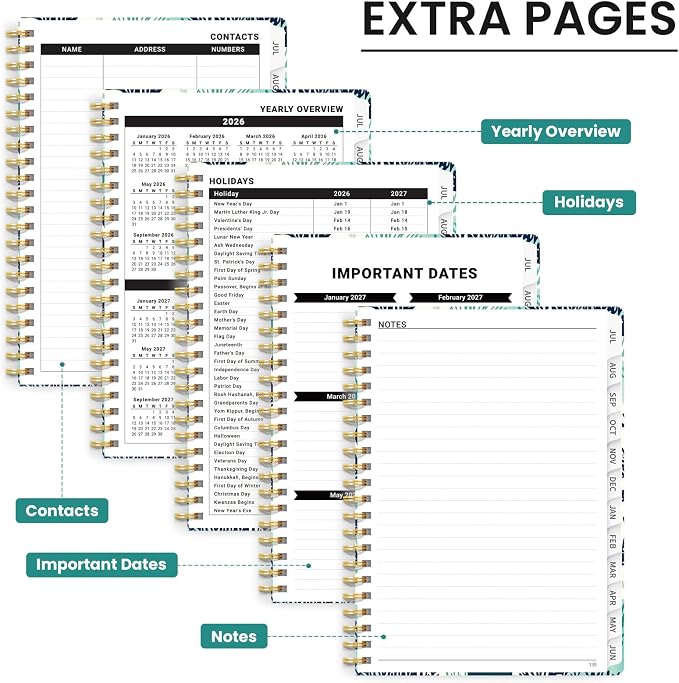 Planner 2026-2027, Hardcover Monthly and Weekly Academic Planner July 2026 - Image 5