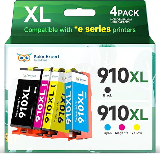 910XL Ink Cartridges Combo Pack Replacement for HP 910XL Ink Work with HP OfficeJet Pro 8025e 8022e 8015e 8028e 8035e 8020 8022 8025 8035 Printer (Black, Cyan, Magenta, Yellow)-DeskLoop Office
