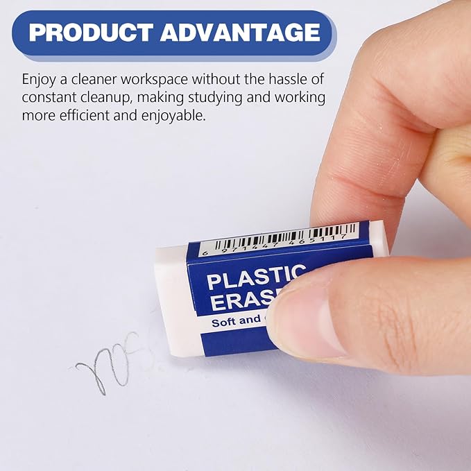 Yeaqee 48 Pcs White Pencil Erasers Bulk Soft Art Erasers School Pencil Erasers - Image 6