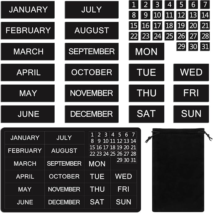 50 Pcs Calendar Magnet Numbers for Whiteboard and Refrigerator, Magnetic Days by Weewooday