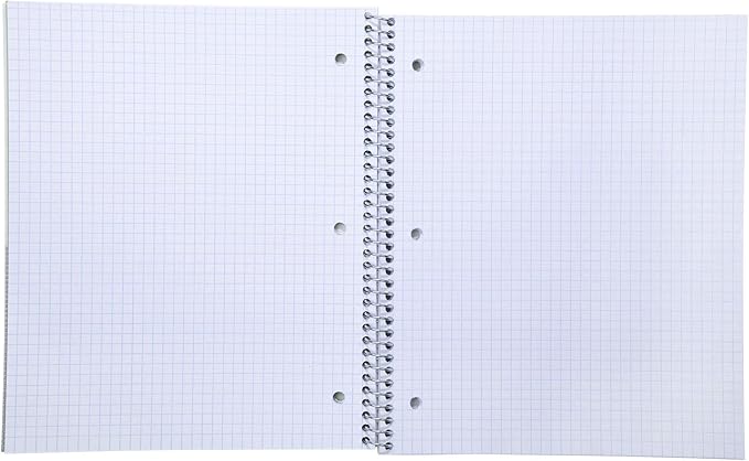 Mintra Office Durable Spiral Notebooks, 1 Subject, (White, 4x4 Graph 1pk), 100 Sheets, Poly Pocket, Moisture Resistant Cover, School, Office, Business, Professional