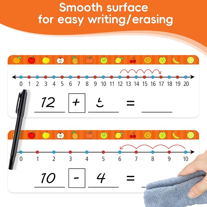 30 Packs Number Line Dry Erase Boards Cards, Double-Sided Writable & Erasable - Image 4