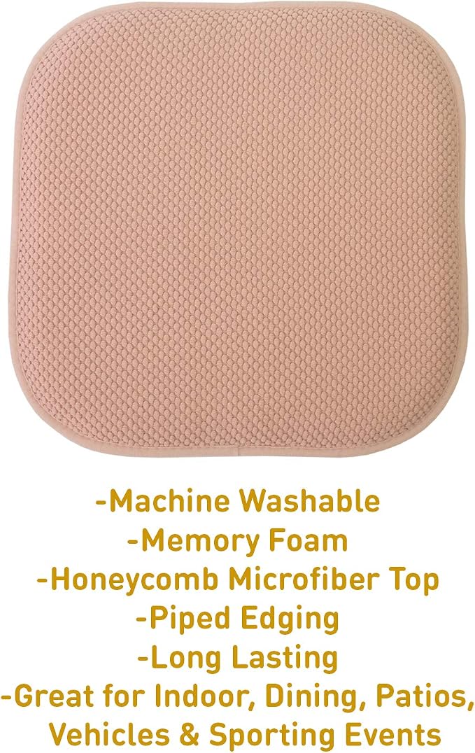 Sweet Home Collection Chair Cushion Memory Foam Pads Honeycomb Pattern Slip Non - Image 3