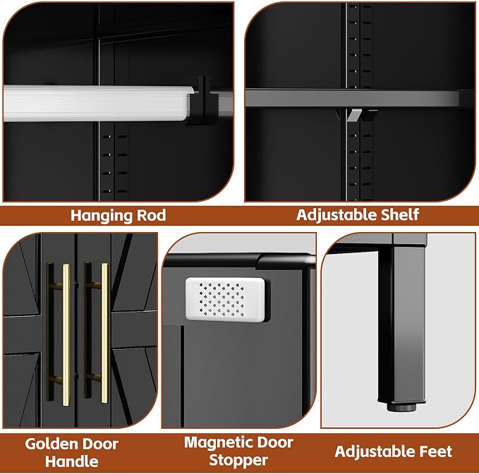 SUPEER Metal Wardrobe Cabinet - Image 4