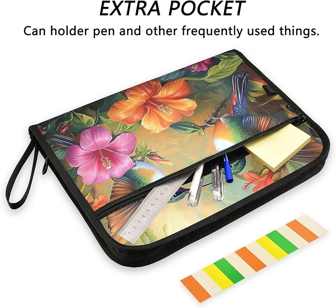 Expanding File Folder Hummingbirds Butterflies Spring Floral Accordion File - Image 6
