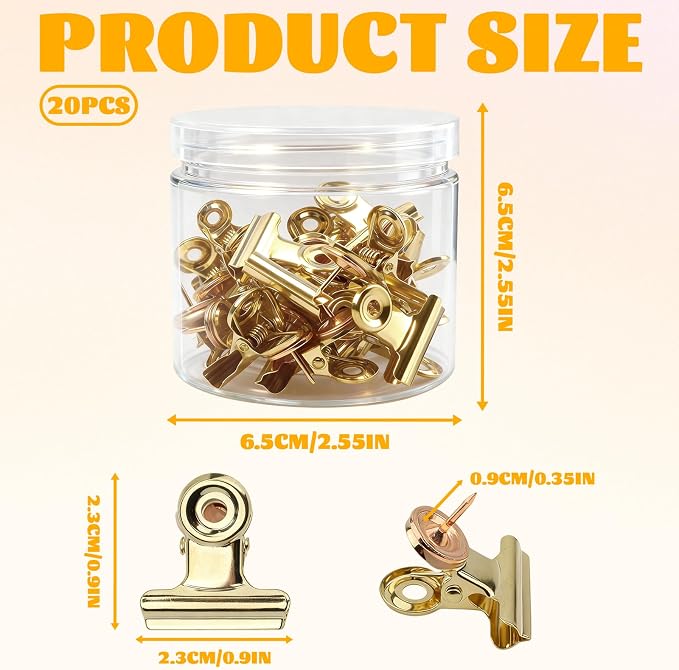 20Pcs Gold Push Pins Clips - Image 4