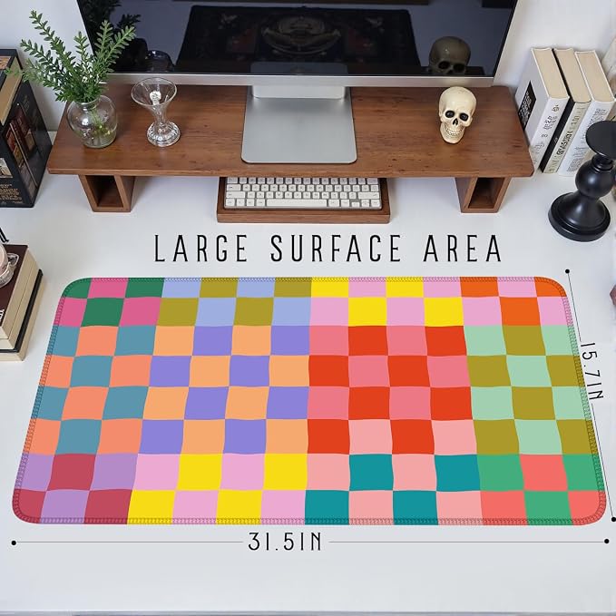 Checkered Desk Mat Retro Cute Mouse Pad XXL Large Mouse Pad, Desk Matt - Image 7