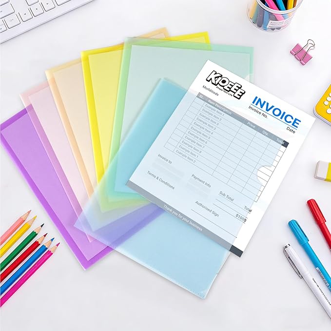 6 Pack Plastic File Folders, Letter Size Clear Project Sleeves - Image 6
