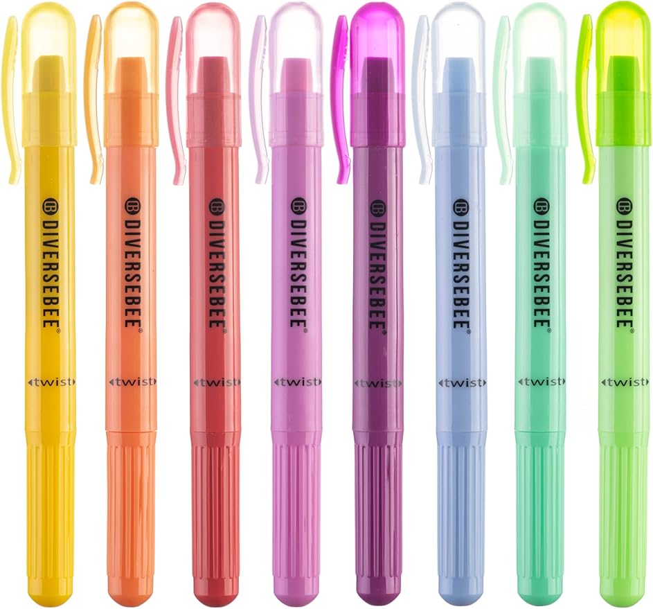 DIVERSEBEE Bible Highlighters and Pens No Bleed, 8 Pack Assorted Colors Gel by DiverseBee