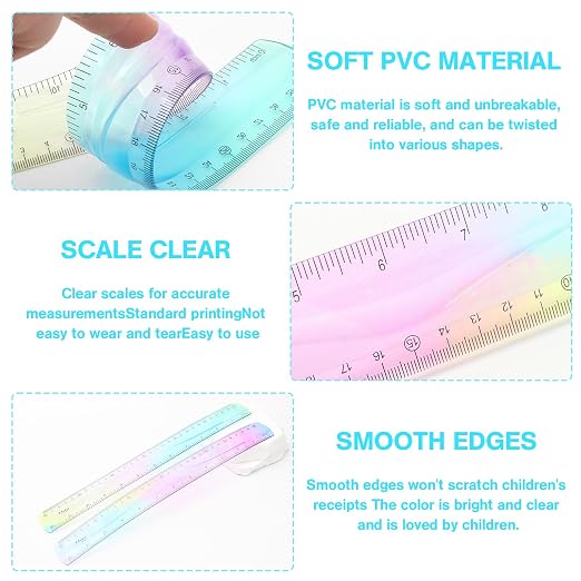 2 Pcs Flexible Ruler, 12 Inch Bendable Ruler - Image 2