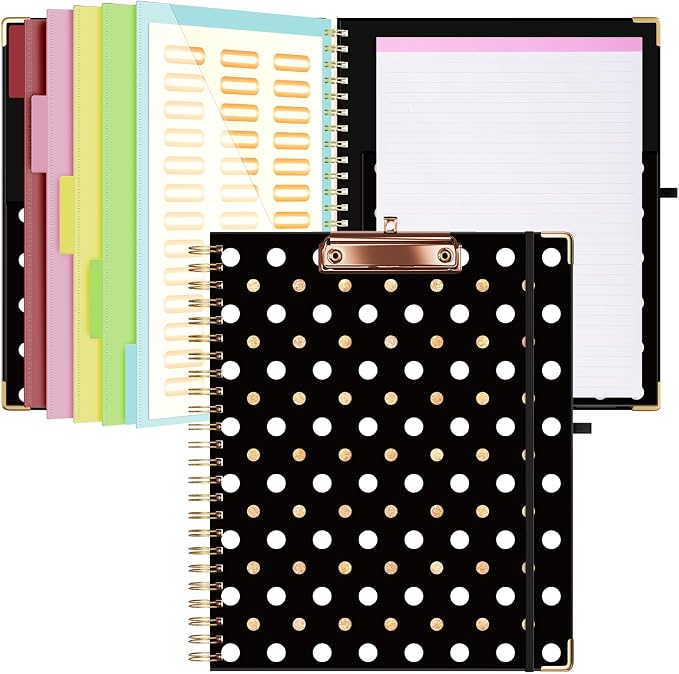 Ospelelf Clipboard with Storage 8.5 X 11，Padfolio Organizer, Spiral Portfolio by OspelelfOfficeSupplies