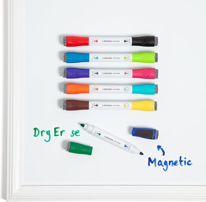 U Brands Dry Erase Markers, Double Ended Whiteboard Markers, Medium Bullet Tip - Image 6