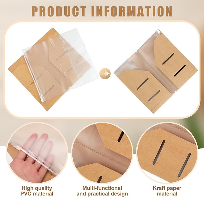 Travelers Journal Notebook Accessories Kit Include Travel Kraft File Folder - Image 3