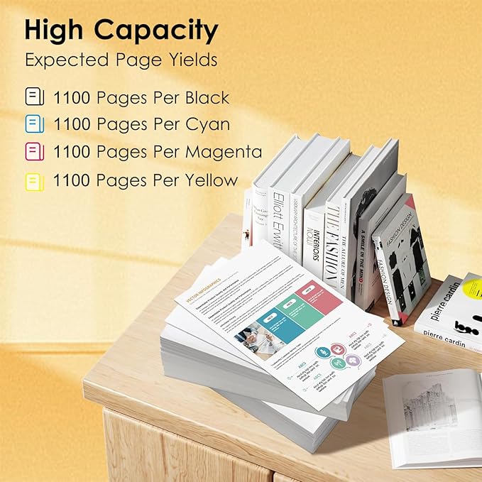 HOINKLO 812xl Ink Cartridge Combo Pack Remanufactured Replacement for 812XL Ink Cartridges with WF-7840 WF-7820 WF-7310 EC-C7000 Printer (2 Black, Cyan, Yellow, Magenta)-DeskLoop Office