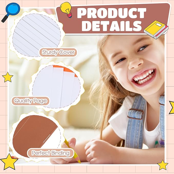 Henoyso 12 Pcs Primary Composition Notebook K-2 9 3/4 x 7 1/2 Inch Primary Journal, Back to School Supplies, Bulk Blank Writing Book for Kid to Write Draw Journal 60 Page Notebooks (Boho Color)-DeskLoop Office