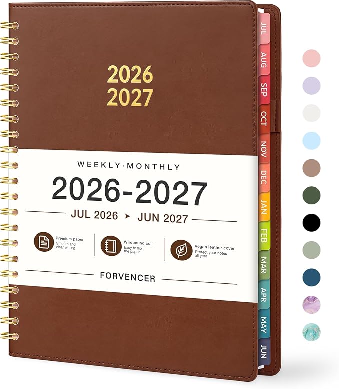 Forvencer Planner 2026-2027, Academic Planner Weekly & Monthly, Vegan Leather by Forvencer