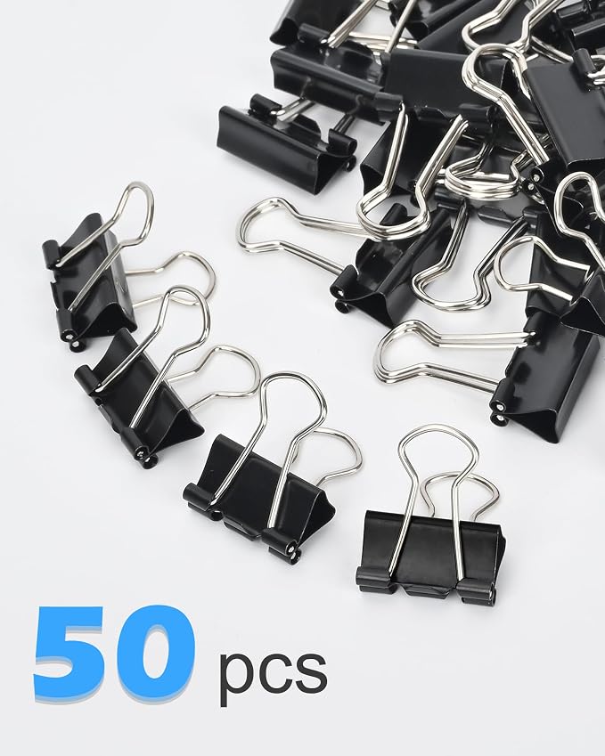 Binder Clips, 50 Pack, 0.75 in Small Paper Clips - Image 3
