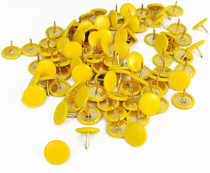 100 Pcs Thumb Tacks, Drawing Pins, Metal Flat Push Pins, Round Head Drawing Pins - Image 5