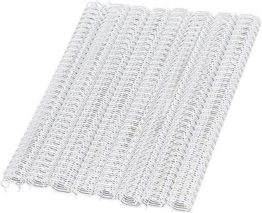 100 Pack Double Loop Wire Binding Spines, 3 to 1 Pitch,1/2 Inch Wire Cinch Book Binding Fit for School Office Notebook Maker, YolieraArt Metal Spiral for Bindings, (100 Sheet Capacity, White)-DeskLoop Office