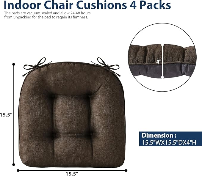 IASEAHK Chair Cushions for Dining Chairs, Seat Cushions for Kitchen Chairs - Image 6